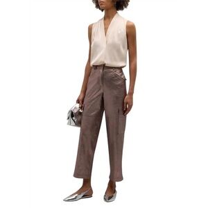 Kobi Halperin Diana Cropped Straight-leg Pants in Metallic Cargo